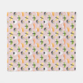 Kawaii sushi rollen, sushi patroon fleece deken (Voorkant (Horizontaal))