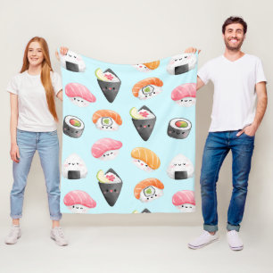 Kawaii sushi rollen, sushi patroon fleece deken