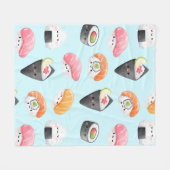 Kawaii sushi rollen, sushi patroon fleece deken (Voorkant (Horizontaal))