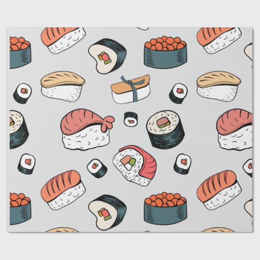 kawaii sushi rolls cadeaupapier (Vlak)