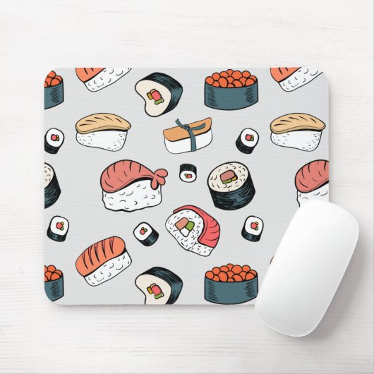 Kawaii Sushi Rolls Pattern Slip-On Sneakers Muismat (Met muis)