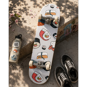 Kawaii Sushi Rolls Pattern Slip-On Sneakers Persoonlijk Skateboard