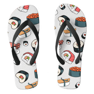 Kawaii Sushi Rolls Pattern Slip-On Sneakers Teenslippers