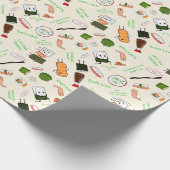 Kawaii Sushi Romantisch Cadeaupapier (Hoek)