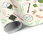 Kawaii Sushi Romantisch Cadeaupapier (Rol Hoek)