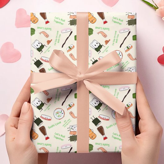 Kawaii Sushi Romantisch Cadeaupapier
