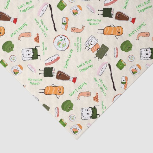 Kawaii Sushi Romantisch Tissuepapier (Detail)