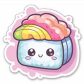 Kawaii Sushi | Schattig eten | Japanse keuken Sticker (Voorkant)