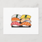Kawaii Sushi set - Salmon Tuna Egg Shrimp Briefkaart (Voorkant)