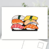 Kawaii Sushi set - Salmon Tuna Egg Shrimp Briefkaart