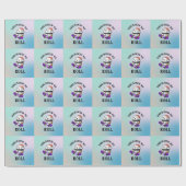 Kawaii Sushi skateboarden Cadeaupapier (Vlak)