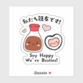 Kawaii Sushi & Sojasaus Besties Sticker (Vel)