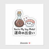 Kawaii Sushi & Sojasaus Japan Sticker (Vel)