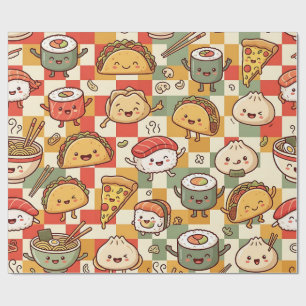 Kawaii Sushi Taco Pizza Inpakpapier