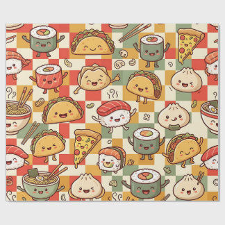Kawaii Sushi Taco Pizza Inpakpapier