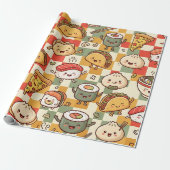 Kawaii Sushi Taco Pizza Inpakpapier (Uitgerold)