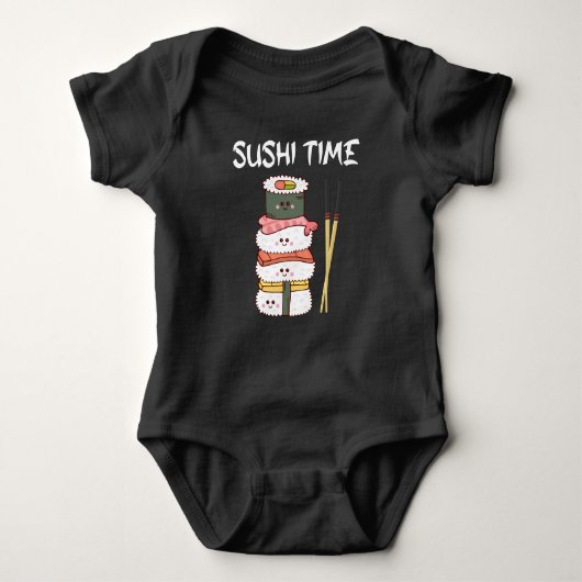 Kawaii Sushi Time Anime Cute Japanese Food Romper (Voorkant)
