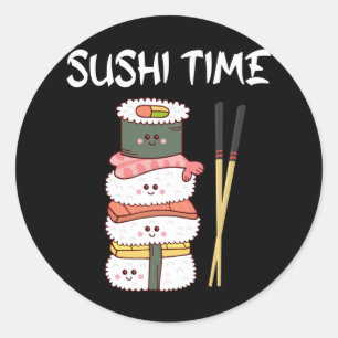 Kawaii Sushi Time Anime Cute Japans Food Ronde Sticker