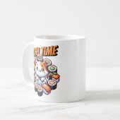 Kawaii Sushi Time Cat Koffiemok (Voorkant links)