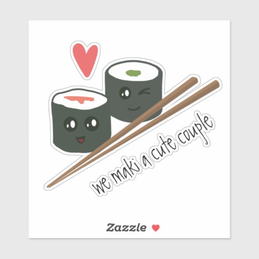 Kawaii Sushi We maken een verkapte stekker voor ee Sticker (Vel)
