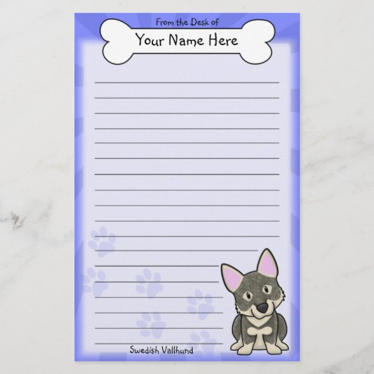 Kawaii Swedish Vallhund Stationery Briefpapier (Voorkant)