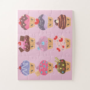 Kawaii Sweet Behandelt Cutie Cupcakes Legpuzzel