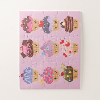 Kawaii Sweet Behandelt Cutie Cupcakes Legpuzzel