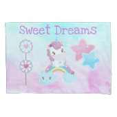 Kawaii Sweet Dreams Unicorn Rainbow Cloud Kussensloop (Voorkant)
