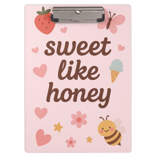 Kawaii Sweet Girl Pink Bee Aesthetic – Cute Design Klembord (Voorkant)