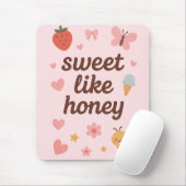 Kawaii Sweet Girl Pink Bee Aesthetic – Cute Design Muismat (Met muis)