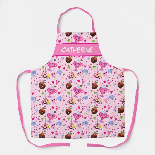 Kawaii Sweet Hearts en chocolade Schort (Voorkant)