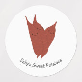 Kawaii Sweet Potatoes label met  naam (Design 1)
