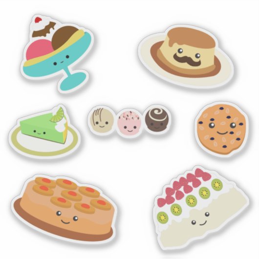 Kawaii Sweets en Treats Sticker Set (Voorkant)