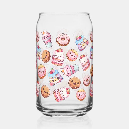 Kawaii Sweets Treats glazen blikbeker (Achterkant)