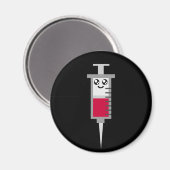 KAWAII SYRINGE SHOT MEDISCHE HUIZEN GEZICHT MAGNEET (Voorkant / Achterkant)