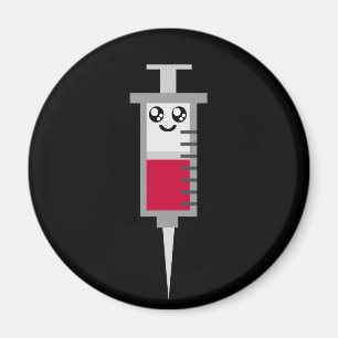 KAWAII SYRINGE SHOT MEDISCHE HUIZEN GEZICHT MAGNEET