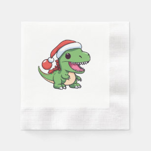 Kawaii T-Rex Dinosaur in Kerstmuts Servet