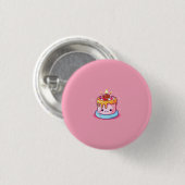 Kawaii taart badge/button/pin roze ronde button 3,2 cm (Voorkant /achterkant)