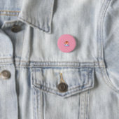 Kawaii taart badge/button/pin roze ronde button 3,2 cm (In situ)