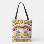 Kawaii Taco Cat Palindrome Fiesta Art Tote Bag (Achterkant)