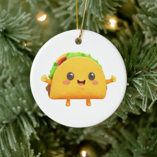 Kawaii Taco Keramisch Ornament (Boom)