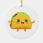 Kawaii Taco Keramisch Ornament (Voorkant)