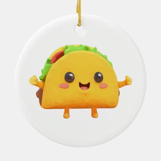 Kawaii Taco Keramisch Ornament (Achterkant)