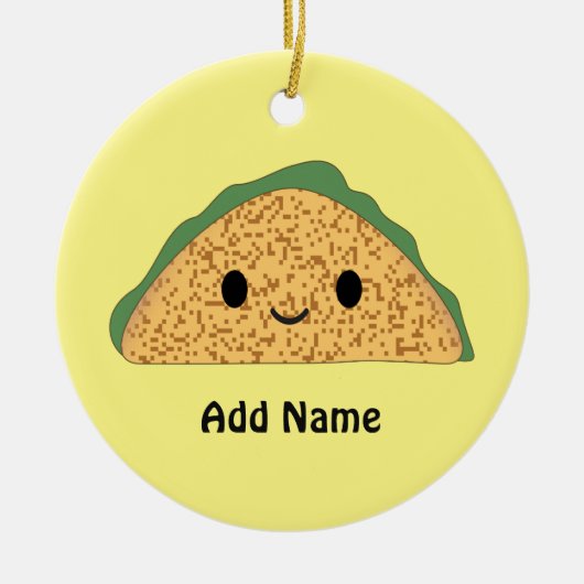 Kawaii Taco Keramisch Ornament (Voorkant)