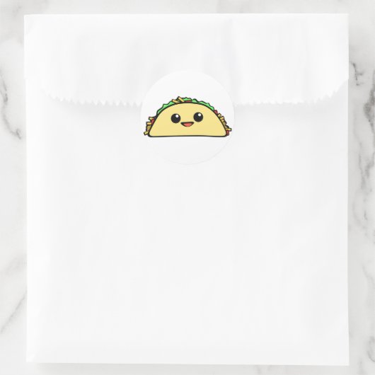 Kawaii Taco Ronde Sticker (Tas)