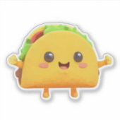 Kawaii Taco Sticker (Voorkant)