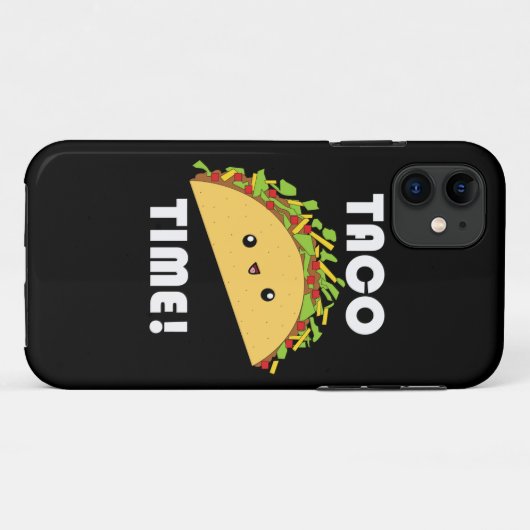 Kawaii Taco Time iPhone Case (Achterkant (horizontaal))