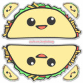 Kawaii Tacos Sticker (Voorkant)