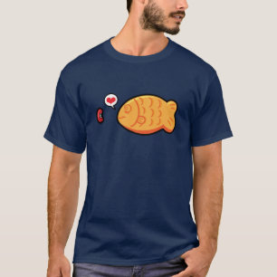 Kawaii Taiyaki Japans visvormig T-shirt met Cake