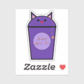 Kawaii Taro Meow Thee Vinyl Sticker (Vel)